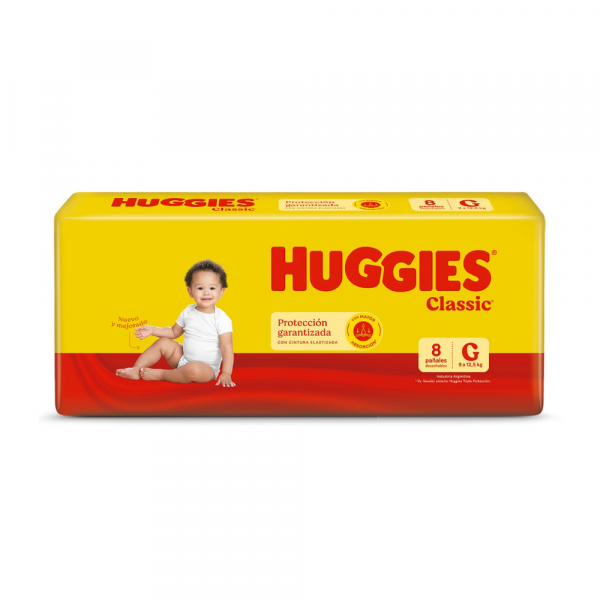 Pañal Huggies Classic Regular G x 8 unidades