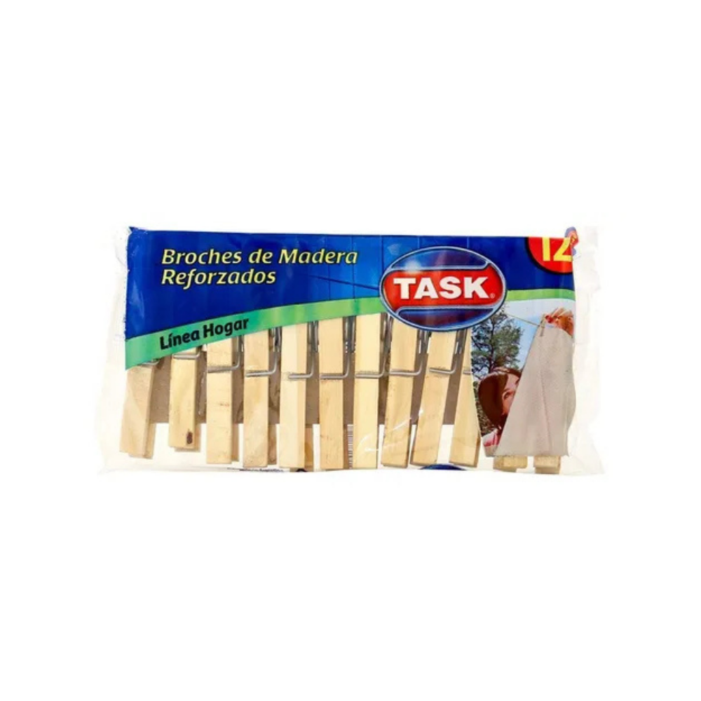 Broches de Madera Task 12 unidades