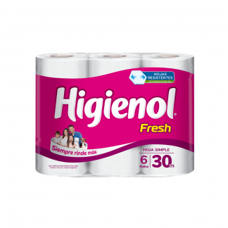 Papel Higiénico Higienol Fresh 6 rollos x 30 mt