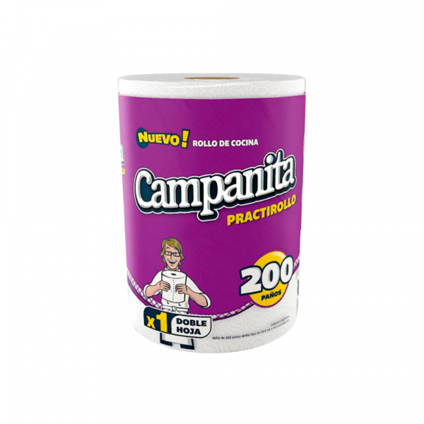 Rollo de Cocina Campanita PractiRollo 1 unidad x 200 Paños