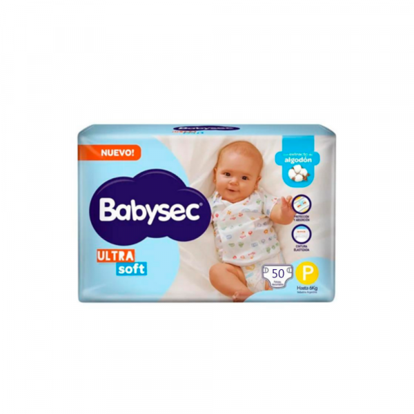 Pañal Babysec Ultra Soft Hiper P x 50 unidades