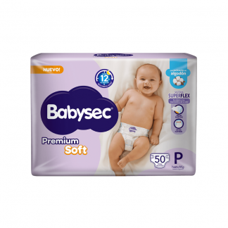 Pañal Babysec Premium Soft Hiper P x 50 unidades