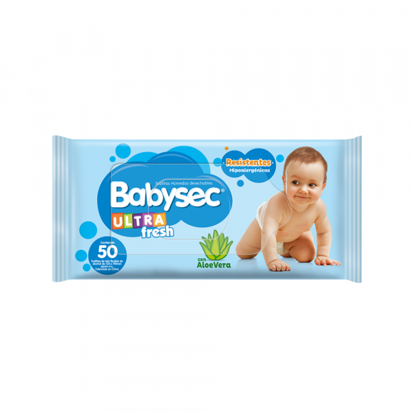 Toallas Húmedas Babysec Ultra Fresh con Aloe 50 unidades