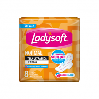 Toallas Ladysoft Normal Seca C/ Alas 8 unidades
