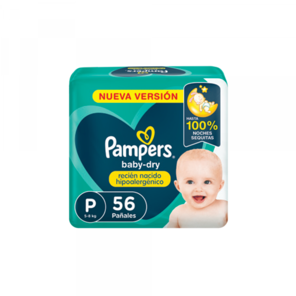 Pañal Pampers Babydry P x 56 unidades