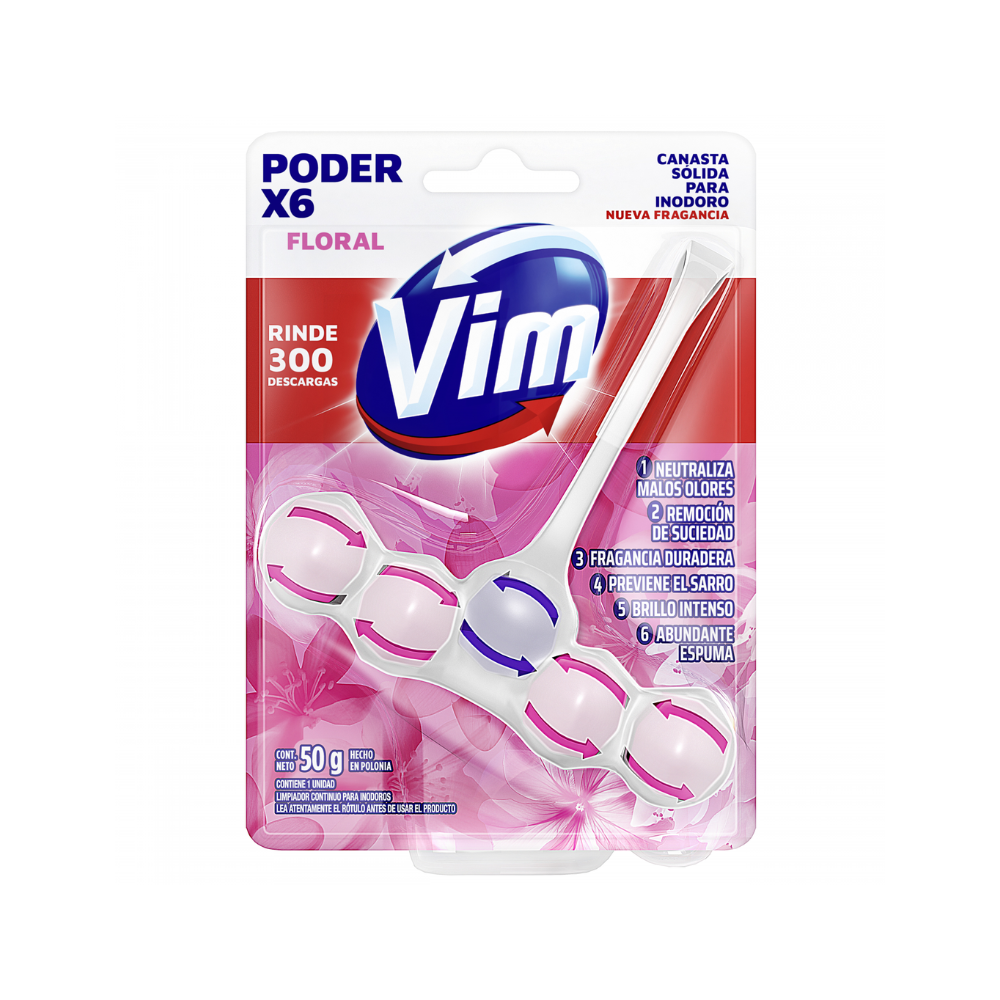 Vim Canasta Poder Floral 6 unidades
