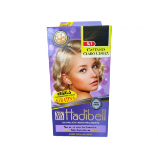 Tintura Kit Hadibell 5.1 Castaño Claro Ceniza