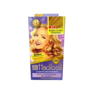 Tintura Kit Hadibell 8.3 Rubio Claro Dorado