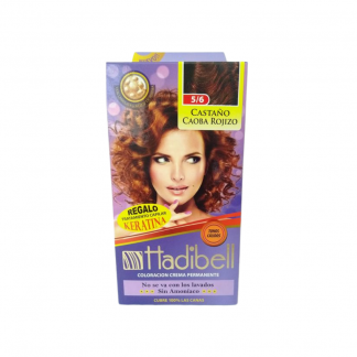 Tintura Kit Hadibell 5.6 Castaño Caoba Rojizo