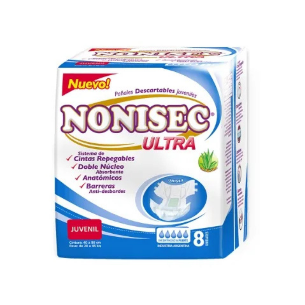 Pañal Nonisec Juvenil Ultra Anatómico M x 8 unidades