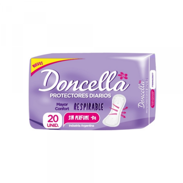 Protectores Doncella Respirables s/ Desodorante 20 unidades