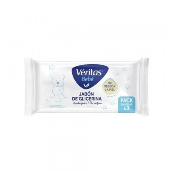 Jabón Veritas Glicerina Bebé 3 unid x 120 gr