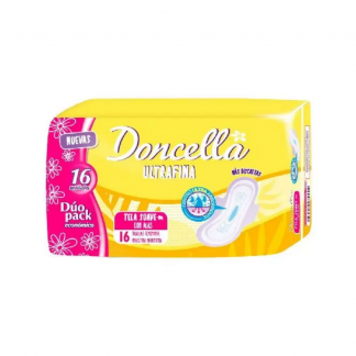 Toallas Doncella Ultra Fina c/Alas Pack Económico 16 unidades