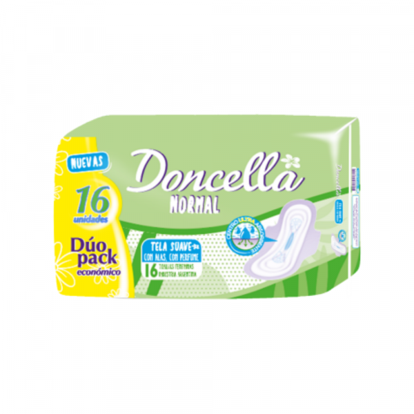 Toallas Doncella c/Alas c/Desodorante Pack Económico 16 unidades