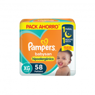Pañal Pampers Babysan Ahorro XG x 58 unidades