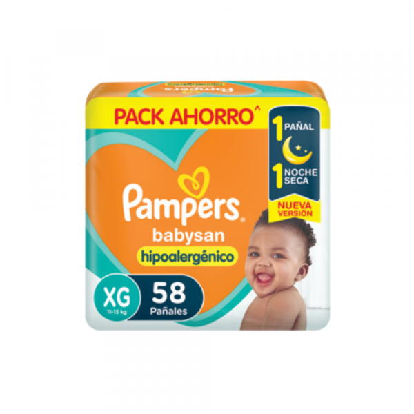 Pañal Pampers Babysan Ahorro XG x 58 unidades