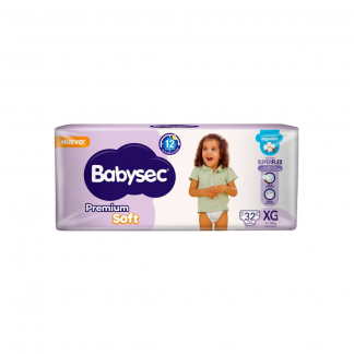 Pañal Babysec Premium Soft Hiper XG x 32 unidades