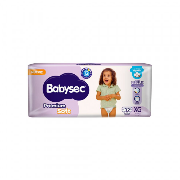 Pañal Babysec Premium Soft Hiper XG x 32 unidades