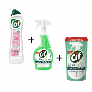 Promo Cif Crema 750 ml Rosas + Baño Gatillo 500 ml + Baño 450 ml DP de Regalo