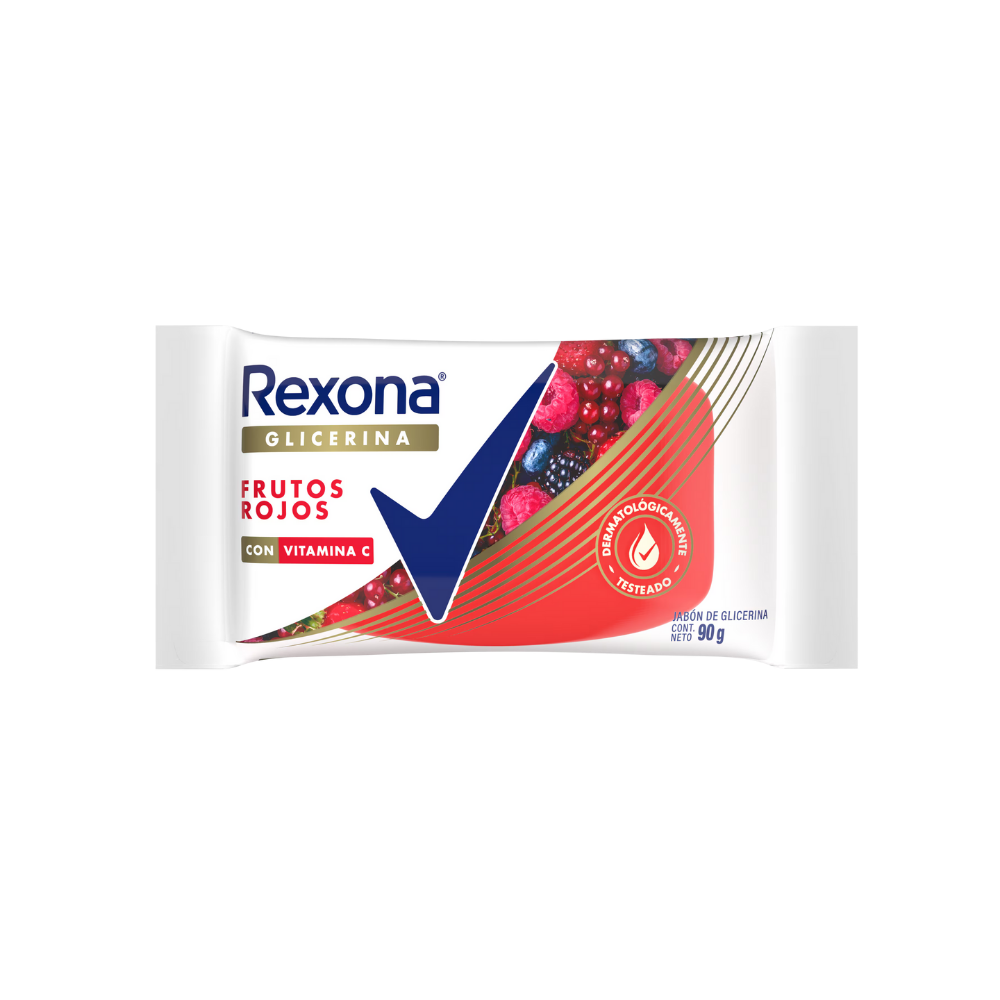 Jabón Rexona Glicerina Frutos Rojos con Vitaminas 90 gr