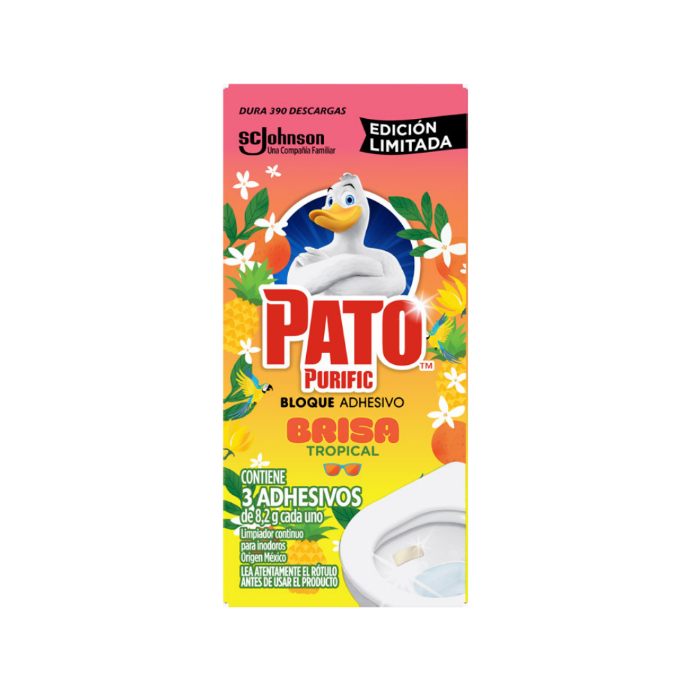 Pato Purific Bloque Adhesivo Brisa Tropical 3 x 8.2 gr