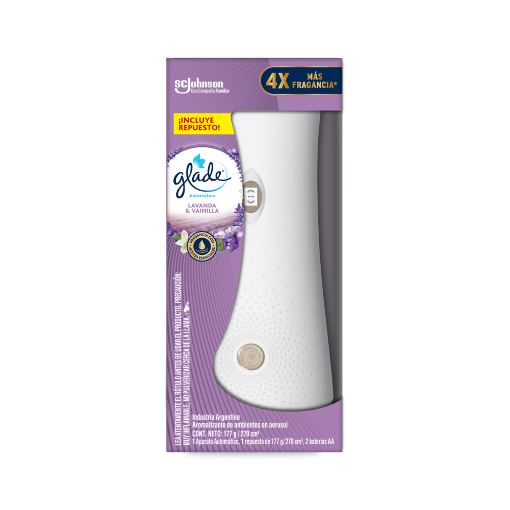 Dispenser Glade Automático + Repuesto Lavanda