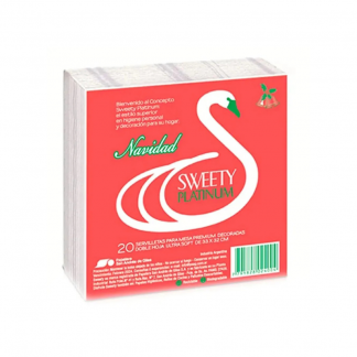 Servilletas Sweety Platinum DH Navidad 33 x 32 cm x 20 unidades