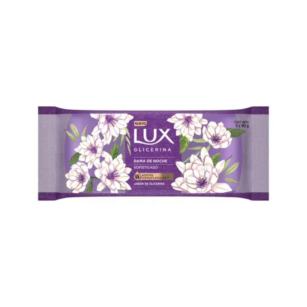 Jabón Lux Glicerina Dama de Noche 3 x 90 gr