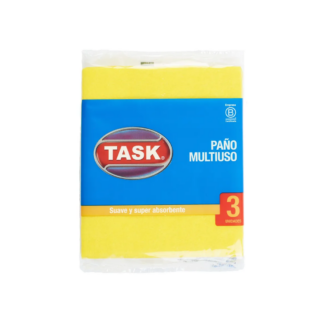 Paño Task Multiuso Amarillo 36 x 38 cm x 3 unidades