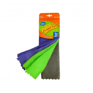 Paño Alklin Microfibra 29 x 29 cm x 3 unidades