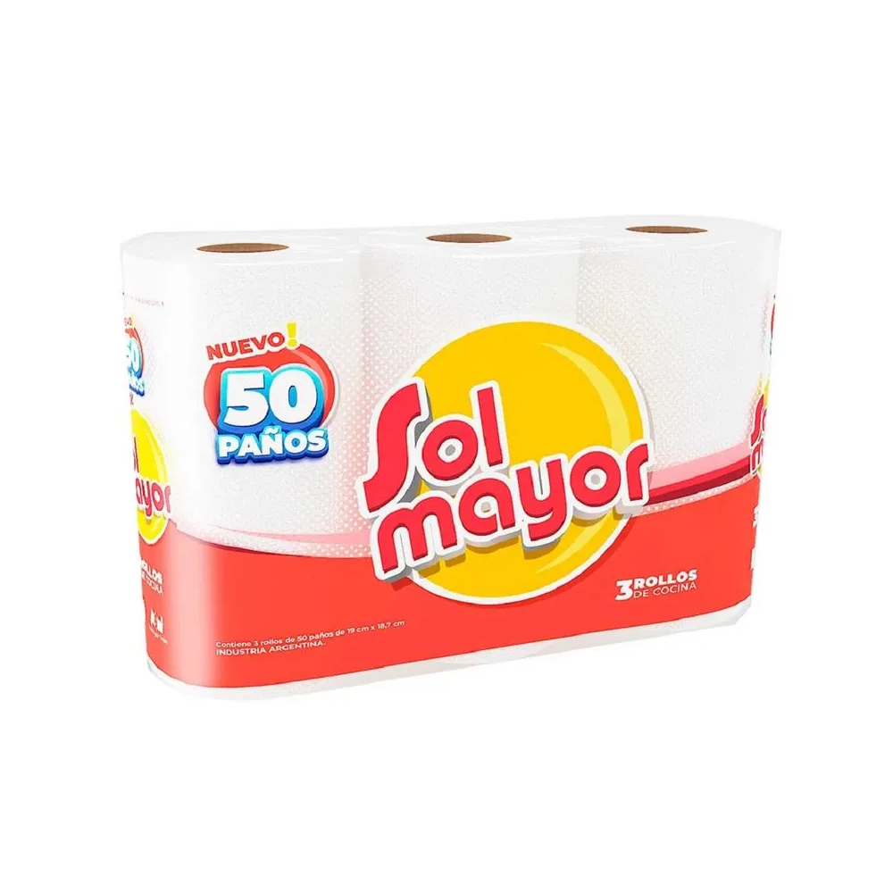 Rollo de Cocina Sol Mayor 3 x 50 paños
