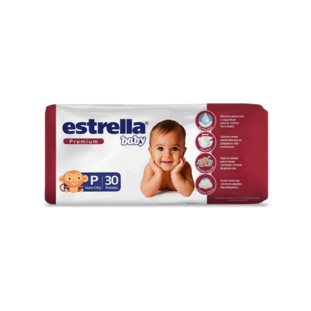 Pañal Estrella Premium Hiper P x 30 unidades