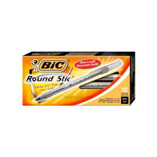 Lapicera Bic Round Stic M Negra 12 unidades