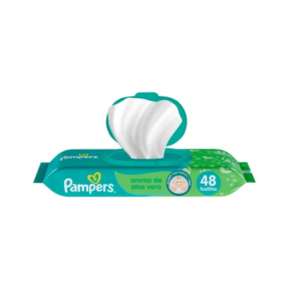 Toallas Húmedas Pampers con Tapa Aroma Aloe Vera 48 unidades