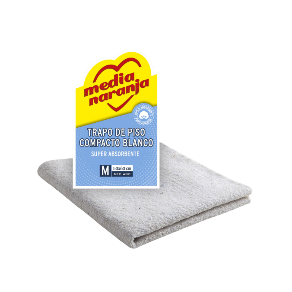 Trapo de Piso Media Naranja Compacto Blanco Mediano