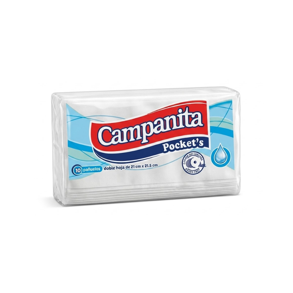 Pañuelos Campanita Pocket x 10 unidades