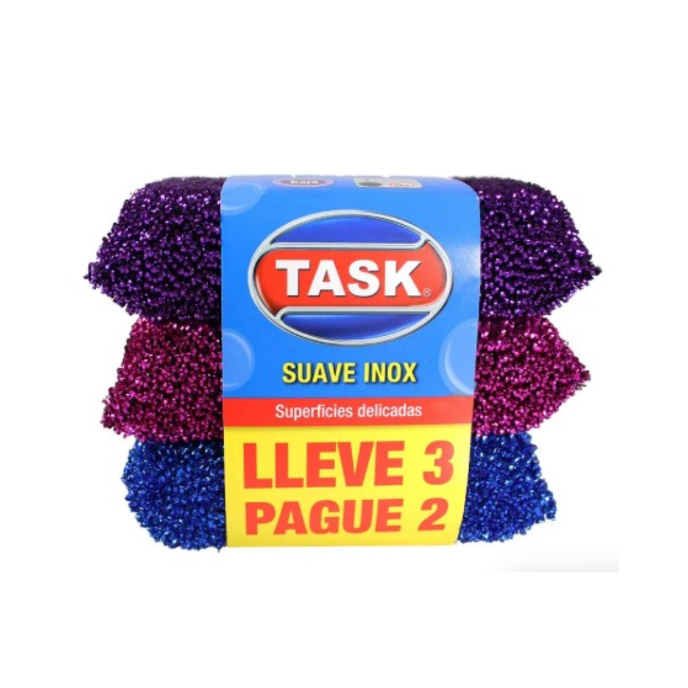 Esponja Task Colores Metalizada x 3 unidades