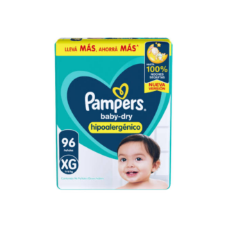Pañal Pampers BabyDry Hipoalergénico XG x 96 unidades