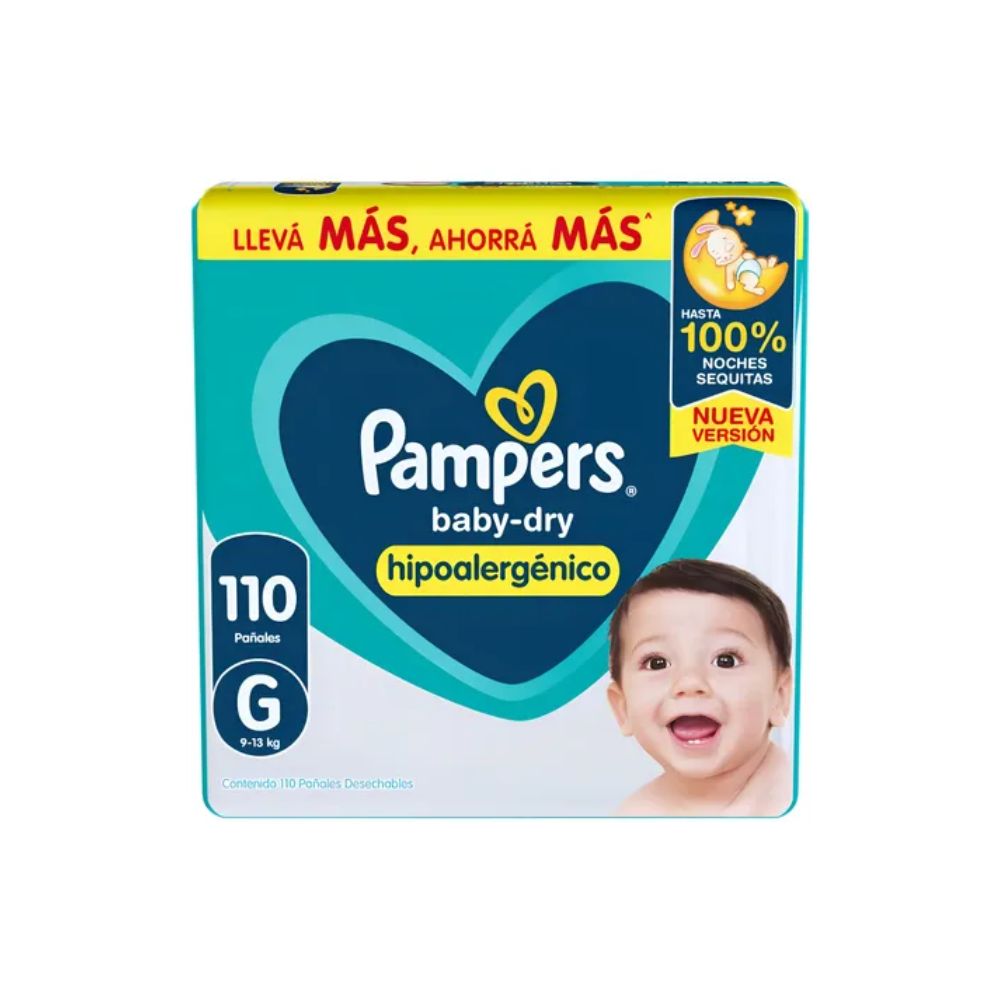 Pañal Pampers BabyDry Superpack G x 110 unidades