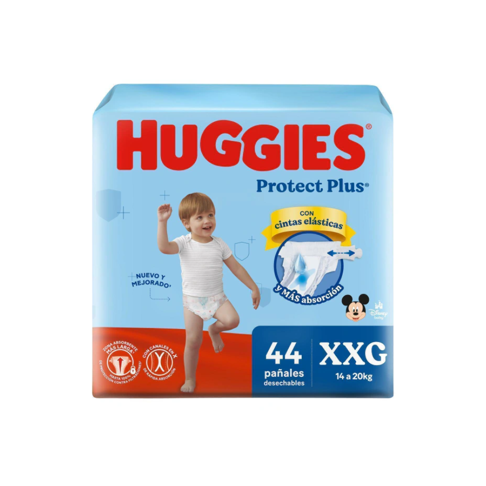 Pañal Huggies Protec Plus Ahorro XXG x 44 unidades