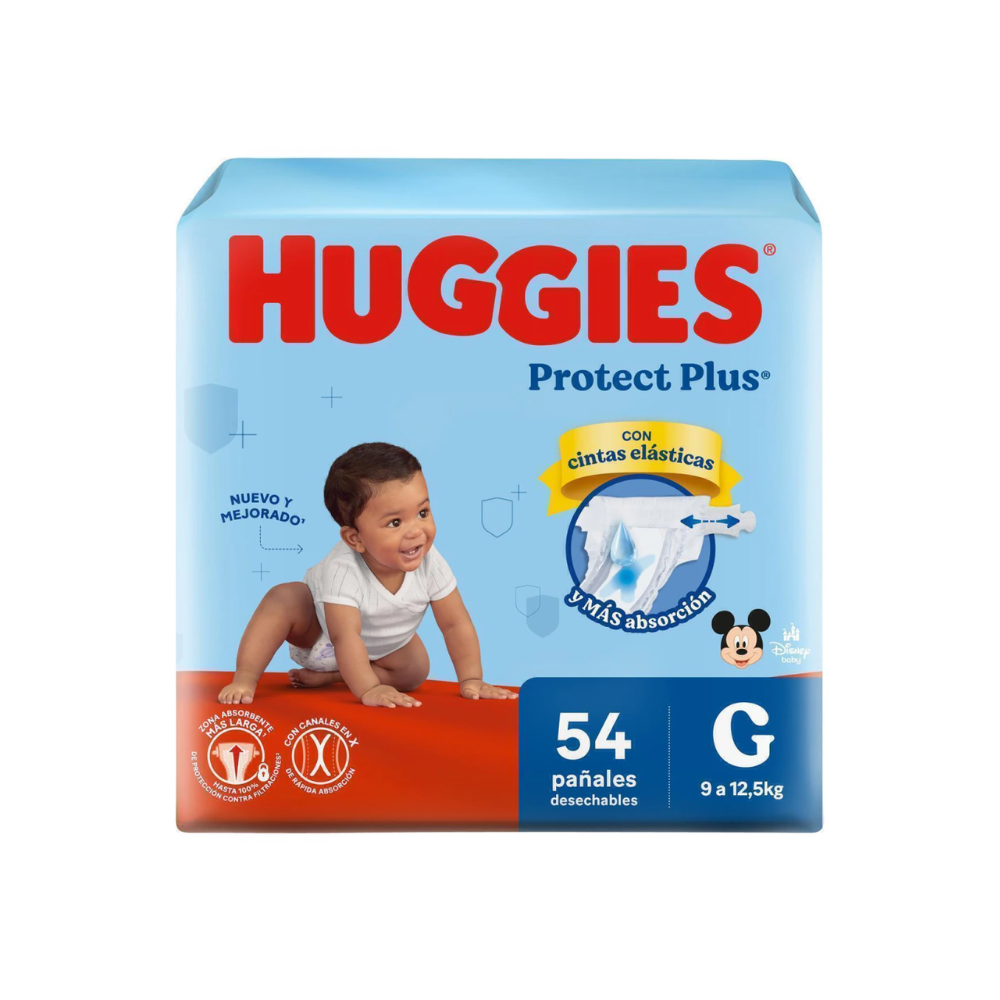 Pañal Huggies Protec Plus Ahorro G x 54 unidades