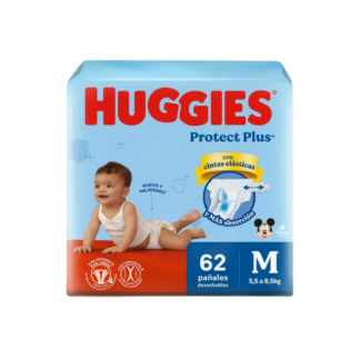 Pañal Huggies Protec Plus Ahorro M x 62 unidades