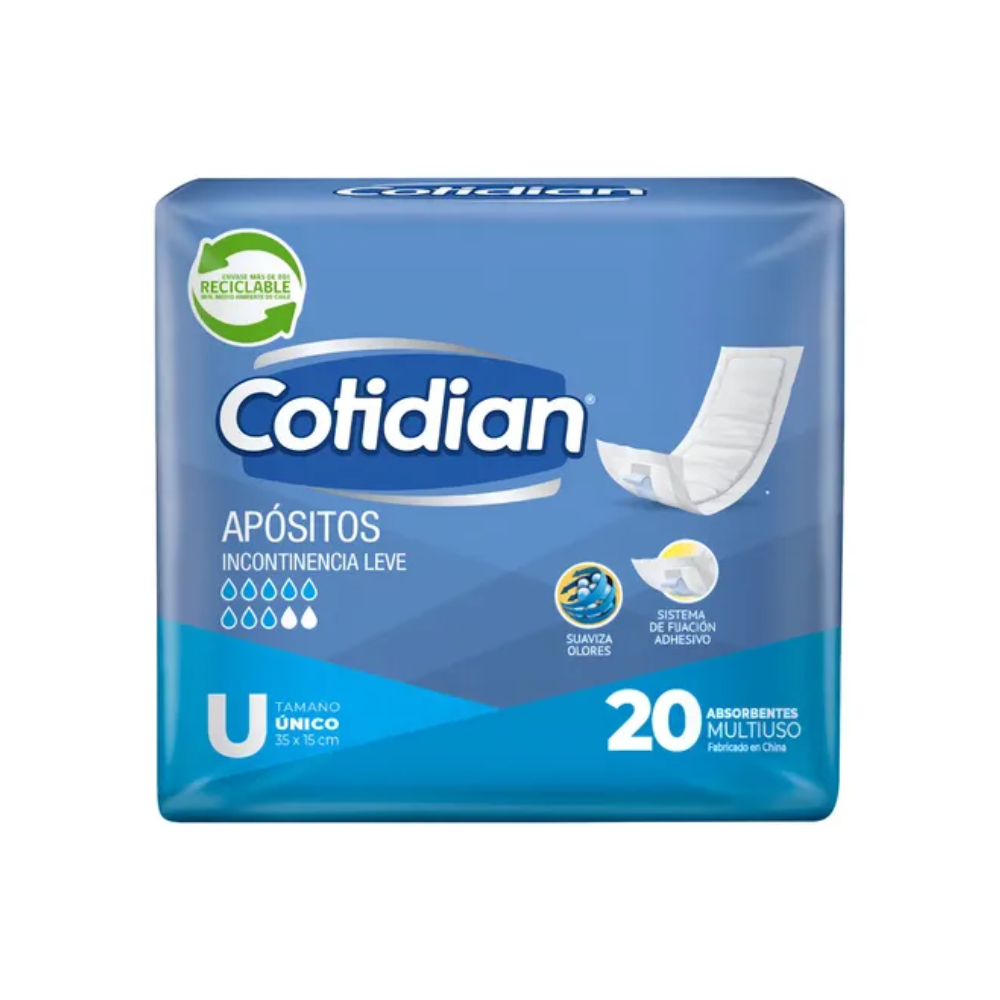 Apósitos Cotidian Incontinencia Leve 20 unidades